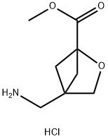 2-Oxabicyclo[2.1.1]hexane-1-carboxylic acid, 4-(aminomethyl)-, methyl ester, hydrochloride (1:1) Structure