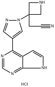 2-(3-(4-(7H-pyrrolo[2,3-d]pyrimidin-4-yl)-1H-pyrazol-1-yl)azetidin-3-yl)acetonitrile Structure