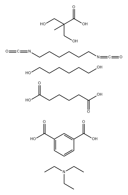 1,3-Benzenedicarboxylic acid, polymer with 1,6-diisocyanatohexane, hexanedioic acid, 1,6-hexanediol and 3-hydroxy-2-(hydroxymethyl)-2-methylpropanoic acid, compd. with N,N-diethylethanamine Structure