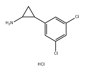 Cyclopropanamine, 2-(3,5-dichlorophenyl)-, hydrochloride (1:1) Structure