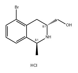 ((1S,3R)-5-Bromo-1-methyl-1,2,3,4-tetrahydroisoquinolin-3-yl)methanol hydrochloride Structure