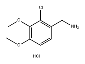 Benzenemethanamine, 2-chloro-3,4-dimethoxy-, hydrochloride (1:1) Structure