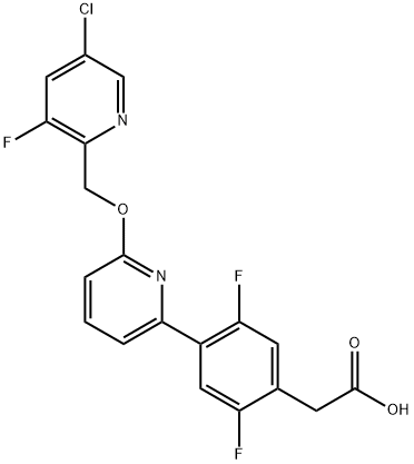 2-[4-[6-[(5-chloro-3-fluoro-2-pyridyl)methoxy]-2-pyridyl]-2,5-difluorophenyl]acetic acid Structure