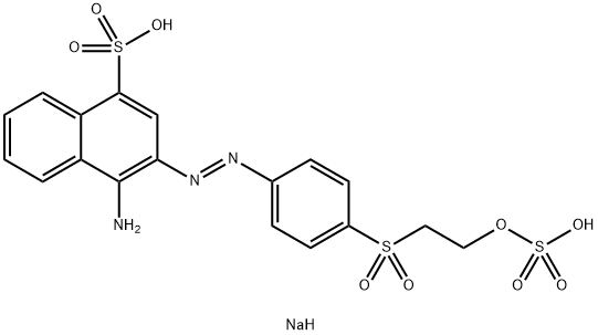 1-Naphthalenesulfonic acid, 4-amino-3-[2-[4-[[2-(sulfooxy)ethyl]sulfonyl]phenyl]diazenyl]-, sodium salt (1:2) Structure