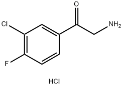 2-amino-1-(3-chloro-4-fluorophenyl)ethan-1-one
hydrochloride Structure