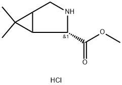 3-Azabicyclo[3.1.0]hexane-2-carboxylic acid, 6,6-dimethyl-, methyl ester, hydrochloride (1:1), (2S)- 구조식 이미지