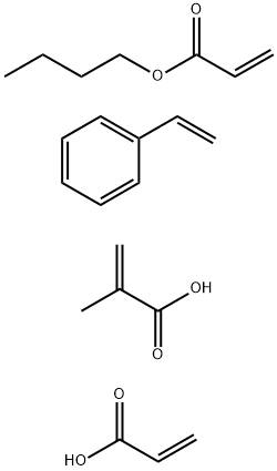 2-Propenoic acid, 2-methyl-, polymer with butyl 2-propenoate, ethenylbenzene and 2-propenoic acid Structure