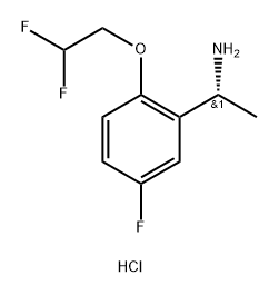 Benzenemethanamine, 2-(2,2-difluoroethoxy)-5-fluoro-α-methyl-, hydrochloride (1:1), (αR)- 구조식 이미지