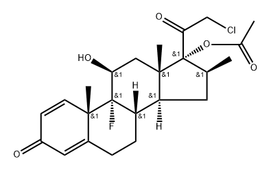 Pregna-1,4-diene-3,20-dione, 17-(acetyloxy)-21-chloro-9-fluoro-11-hydroxy-16-methyl-, (11β,16β)- 구조식 이미지