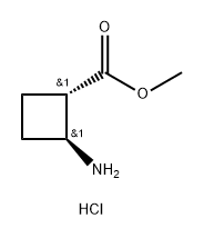 Cyclobutanecarboxylic acid, 2-amino-, methyl ester, hydrochloride (1:1), (1R,2R)-rel- Structure