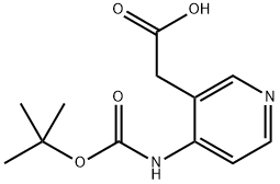 (4-tert-Butoxycarbonylamino-pyridin-3-yl)-acetic acid Structure