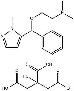 Ethanamine, N,N-dimethyl-2-[(1-methyl-1H-pyrazol-5-yl)phenylmethoxy]-, 2-hydroxy-1,2,3-propanetricarboxylate (1:1) Structure