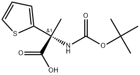 (R)-2-((tert-butoxycarbonyl)amino)-2-(thiophen-2-yl)propanoicacid Structure