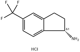 1H-Inden-1-amine, 2,3-dihydro-5-(trifluoromethyl)-, hydrochloride (1:1), (1S)- 구조식 이미지