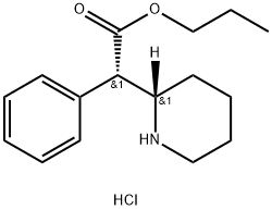 2-Piperidineacetic acid, α-phenyl-, propyl ester, hydrochloride (1:1), (αR,2R)-rel- Structure