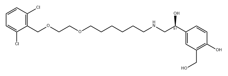 1,3-Benzenedimethanol, α1-[[[6-[2-[(2,6-dichlorophenyl)methoxy]ethoxy]hexyl]amino]methyl]-4-hydroxy-, (α1S)- Structure