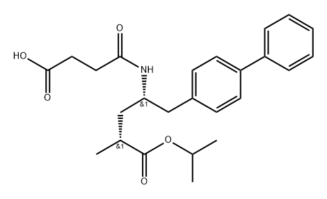 4-(((2S,4R)-1-([1,1-Biphenyl]-4-yl)-5-isopropoxy-4-methyl-5-oxopentan-2-yl)amino)-4-oxobutanoic acidQ: What is 
4-(((2S,4R)-1-([1,1-Biphenyl]-4-yl)-5-isopropoxy-4-methyl-5-oxopentan-2-yl)amino)-4-oxobutanoic acid Q: What is the CAS Number of 
4-(((2S,4R)-1-([1,1-Biphenyl]-4-yl)-5-isopropoxy-4-methyl-5-oxopentan-2-yl)amino)-4-oxobutanoic acid 구조식 이미지