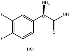 (R)-2-AMINO-2-(3,4-DIFLUOROPHENYL)ACETIC ACID HYDROCHLORIDE Structure