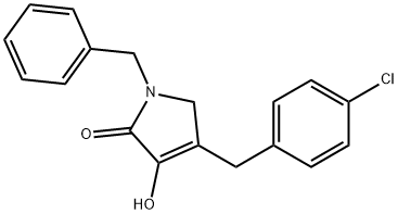 4-[(4-Chlorophenyl)methyl]-1,5-dihydro-3-hydroxy-1-(phenylmethyl)-2H-pyrrol-2-on… Structure