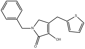 1,5-Dihydro-3-hydroxy-1-(phenylmethyl)-4-(2-thienylmethyl)-2H-pyrrol-2-one Structure