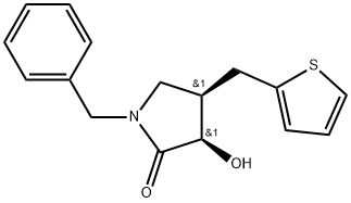 (3R,4R)-3-Hydroxy-1-(phenylmethyl)-4-(2-thienylmethyl)-2-pyrrolidinone Structure