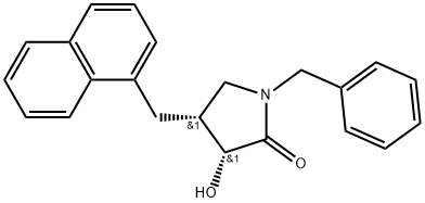 (3R,4R)-3-Hydroxy-4-(1-naphthalenylmethyl)-1-(phenylmethyl)-2-pyrrolidinone Structure