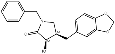 (3R,4R)-4-(1,3-Benzodioxol-5-ylmethyl)-3-hydroxy-1-(phenylmethyl)-2-pyrrolidinon… Structure