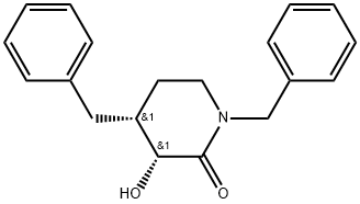 (3R,4R)-3-Hydroxy-1,4-bis(phenylmethyl)-2-piperidinone Structure