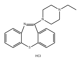 Dibenzo[b,f][1,4]thiazepine, 11-(4-ethyl-1-piperazinyl)-, hydrochloride (1:2) Structure