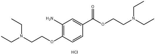 Benzoic acid, 3-amino-4-[2-(diethylamino)ethoxy]-, 2-(diethylamino)ethyl ester, hydrochloride (1:1) Structure