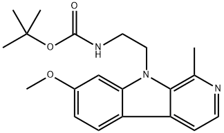 tert-Butyl (2-(7-methoxy-1-methyl-9H-pyrido[3,4-b]indol-9-yl)ethyl)carbamate Structure