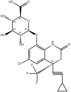 β-D-Glucopyranosiduronic acid, (4S)-6-chloro-4-(2-cyclopropylethynyl)-1,4-dihydro-2-oxo-4-(trifluoromethyl)-2H-3,1-benzoxazin-8-yl Structure