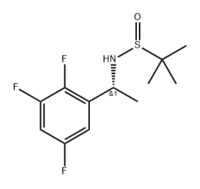 (R)-2-methyl-N-((R)-1-(2,3,5-trifluorophenyl)ethyl)propane-2-sulfinamide 구조식 이미지