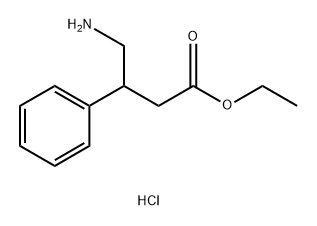 Benzenepropanoic acid, β-(aminomethyl)-, ethyl ester, hydrochloride (1:1) 구조식 이미지