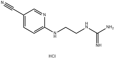 Guanidine, N-[2-[(5-cyano-2-pyridinyl)amino]ethyl]-, hydrochloride (1:1) Structure