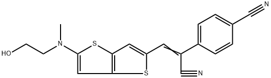 Benzeneacetonitrile, 4-cyano-α-[[5-[(2-hydroxyethyl)methylamino]thieno[3,2-b]thien-2-yl]methylene]- Structure