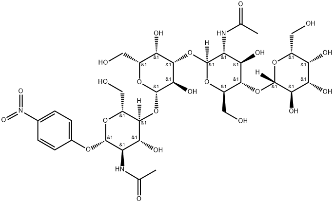 4-Nitrophenyl O-β-D-Galactopyranosyl-(1→4)-O-2-(acetylaMino)-2-deoxy-β-D-glucopyranosyl-(1→3)-O-β-D-galactopyranosyl-(1→4)-2-(acetylaMino)-2-deoxy-β-D-glucopyranoside 구조식 이미지