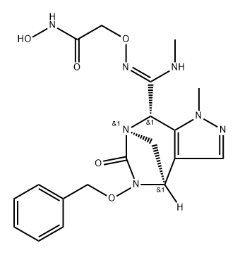 Acetamide, N-hydroxy-2-[[(Z)-[(methylamino) [(4R,7R,8S)-4,5,6,8-tetrahydro-1-methyl-6-oxo5-(phenylmethoxy)-1H-4,7-methanopyrazolo [3,4-e][1,3]diazepin-8-yl]methylene]amino] oxy]-, rel Structure