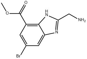 methyl 2-(aminomethyl)-5-bromo-1H-1,3-benzodiazole-7-carboxylate 구조식 이미지