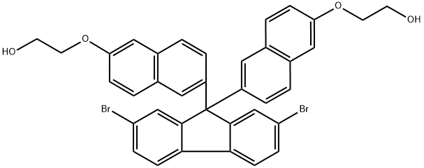 9,9-bis[6-(2-hydroxyethoxy)-2-naphthyl]-2,7-dibromofluorene Structure