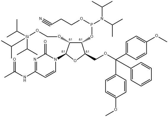 DMT-2'O-TOM-RC(AC) AMIDITE 12G, SINGLE 구조식 이미지