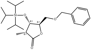 (3R,4S,5R)-5-((benzyloxy)methyl)-3-methyl-4-((triisopropylsilyl)oxy)dihydrofuran-2(3H)-one 구조식 이미지