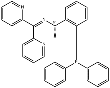 Benzenemethanamine, 2-(diphenylphosphino)-N-(di-2-pyridinylmethylene)-α-methyl-, (αS)- Structure