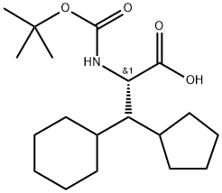 (2S)-2-((tert-Butoxycarbonyl)amino)-3-cyclohexyl-3-cyclopentylpropanoic acid Structure