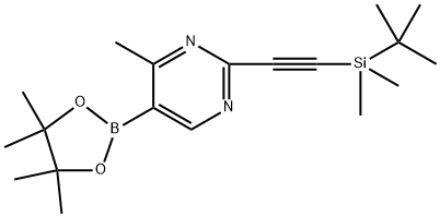 2-[(tert-Butyldimethylsilyl)ethynyl]-4-methylpyrimidine-5-boronic Acid Pinacol Ester Structure