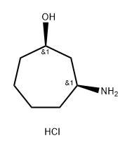 (1R,3S)-3-Amino-cycloheptanol hydrochloride Structure