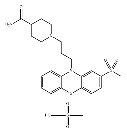 4-Piperidinecarboxamide, 1-[3-[2-(methylsulfonyl)-10H-phenothiazin-10-yl]propyl]-, compd. with methanesulfonate (1:1) Structure