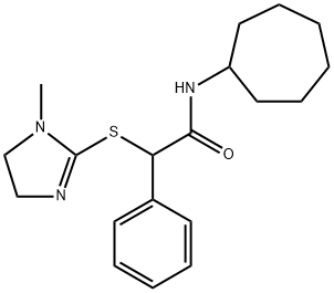 Benzeneacetamide, N-cycloheptyl-α-[(4,5-dihydro-1-methyl-1H-imidazol-2-yl)thio]- Structure