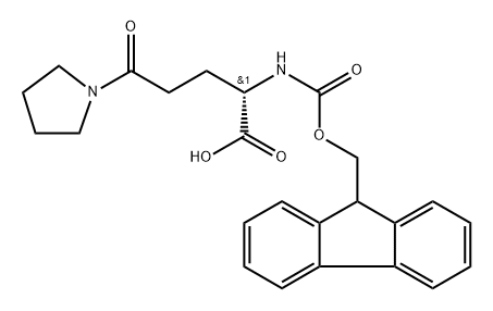 1-Pyrrolidinepentanoic acid, α-[[(9H-fluoren-9-ylmethoxy)carbonyl]amino]-δ-oxo-, (αS)- Structure