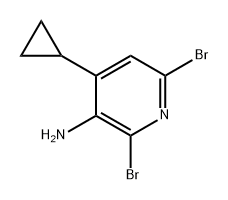 2,6-dibromo-4-cyclopropylpyridin-3-amine Structure